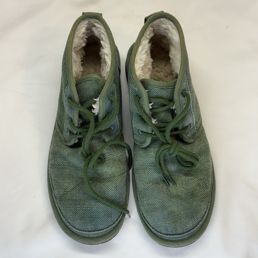 Ugg Neumel Natural Leaf Green Wool Lined Chukka Boots Mens US 11 Hemp Gum Sole - Picture 9 of 15